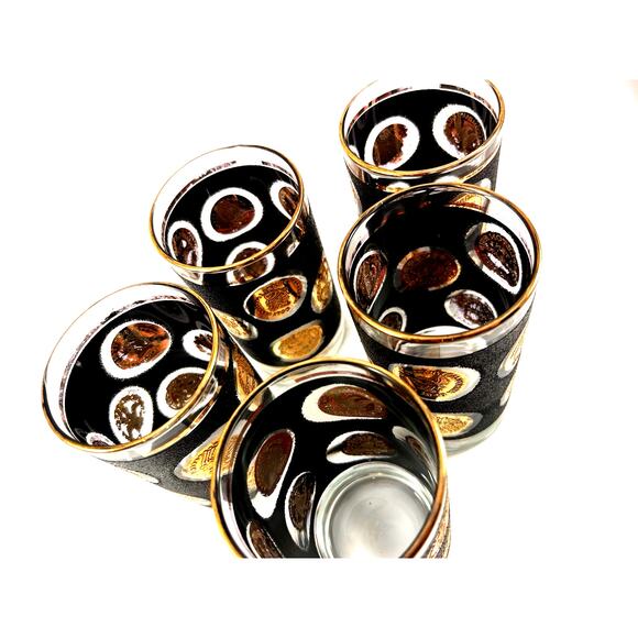 Libbey Vintage Mid-Century Gold Coin Highball Glasses – Set of 5 - Picture 4 of 5